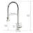 Brushed Nickel Kitchen Faucet With Pullout Spray - Brass, Enhanced Leak Resistance, Multi-Functional Water Outlet Settings ,-1306107375