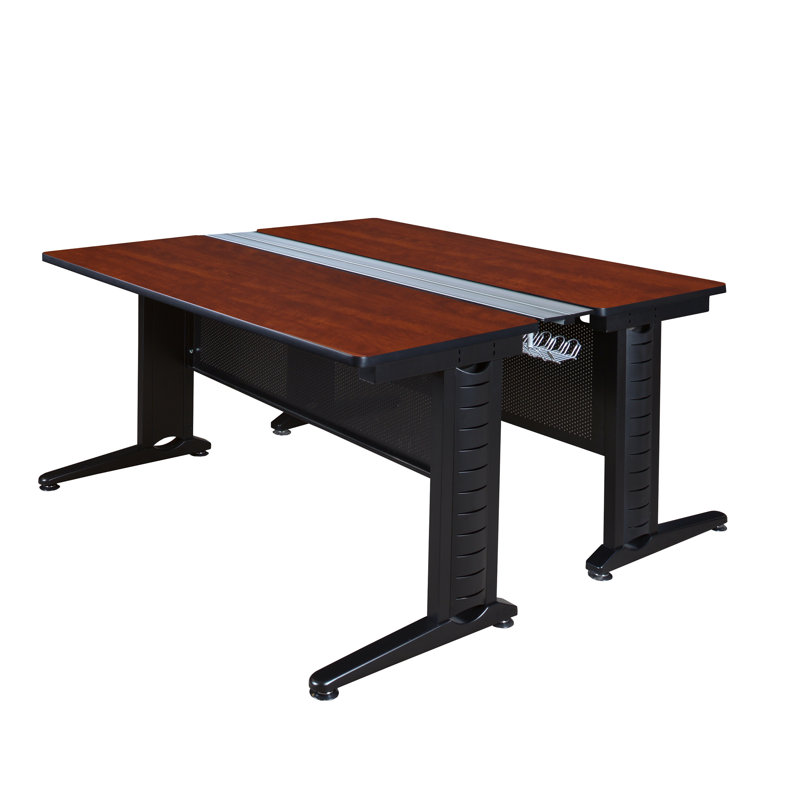 Bureau poste de travail 2 personnes Nevjana Fusion, H 26 po x l 48 po x P 58 po, Cerisier