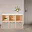 2 Tier Solid Wood Cube Shelf Bookcase With 3 Fabric Baskets