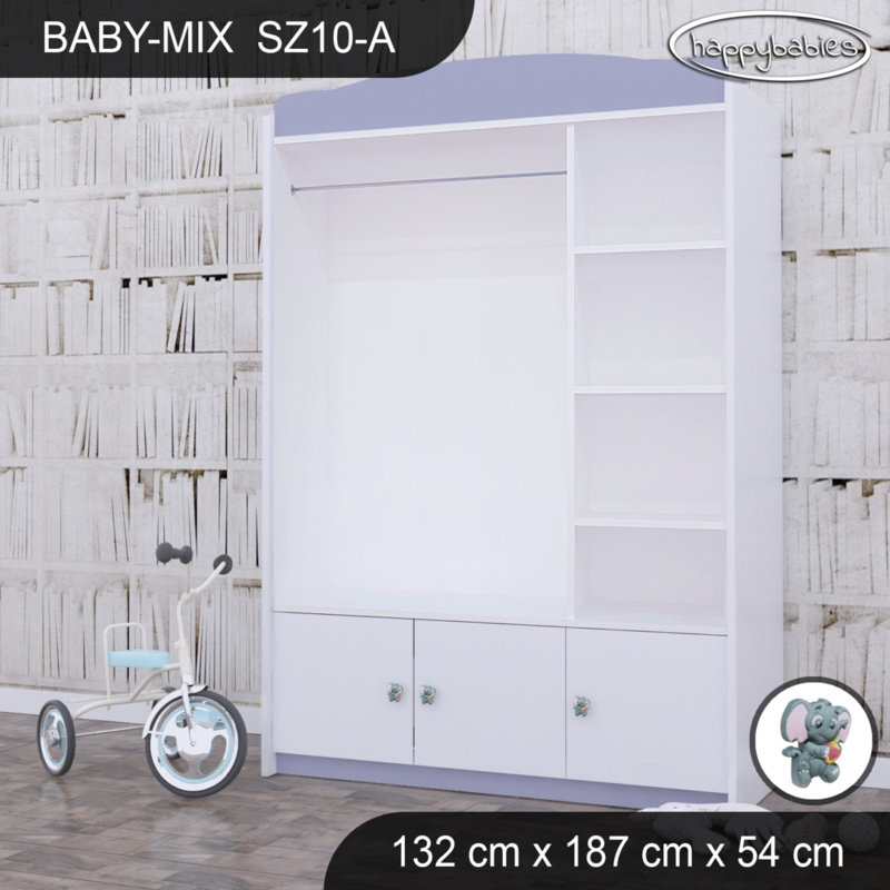 Baby 6 Door Wardrobe, Purple/White
