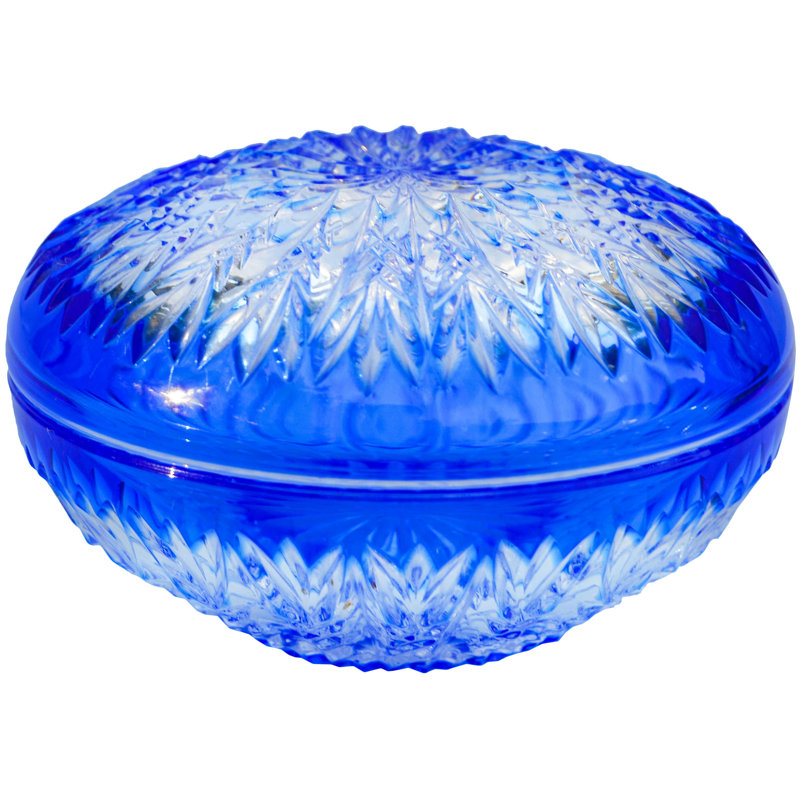 Bol décoratif en cristal bleu / transparent