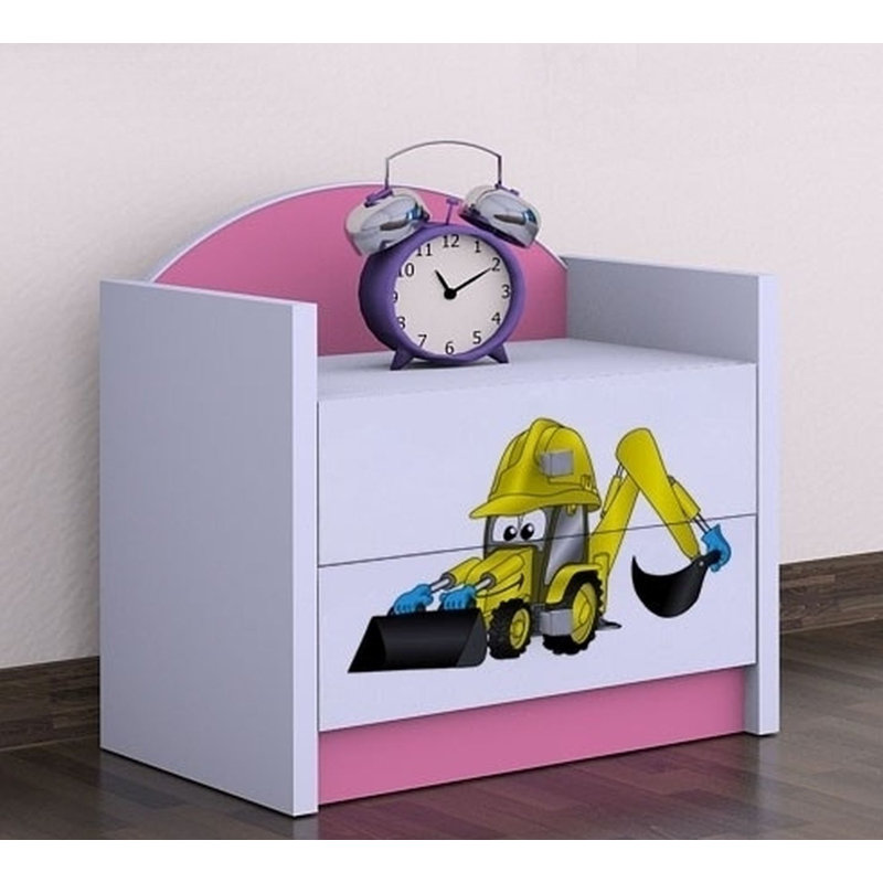 Guadalupe 2 Drawer Nightstand, Pink