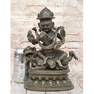 Statue de divinité bronze Vajrayana - Art protecteur de l'Himalaya, figure de dieu bouddhiste