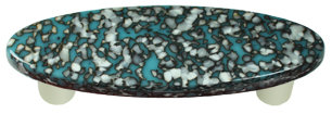 Poignée barre 3 po Granite, Noir, Bleu turquoise / vanille française