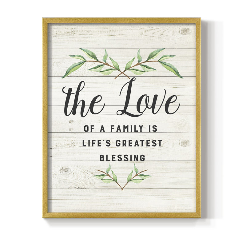 «Love of a Family», reproduction encadrée - bois massif, H 21 po x l 17 po, Doré