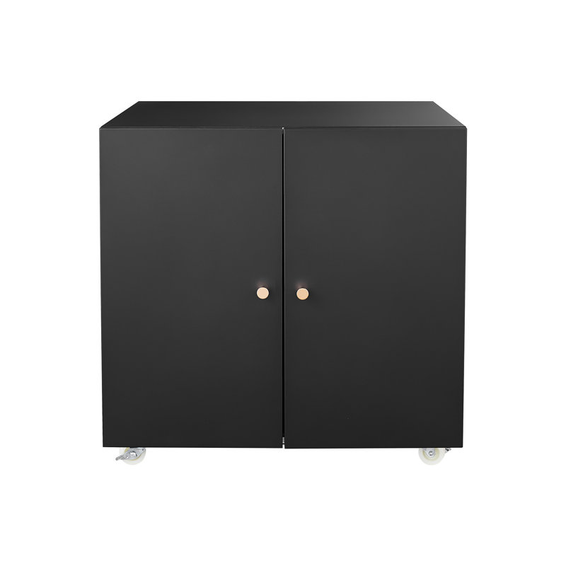 Classeur de bureau en métal blanc avec cloison réglable et rangement mobile sur roulettes, Blanc