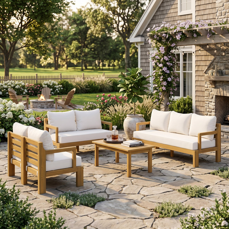 Modular Conversation Set with High-Density Foam Cushions