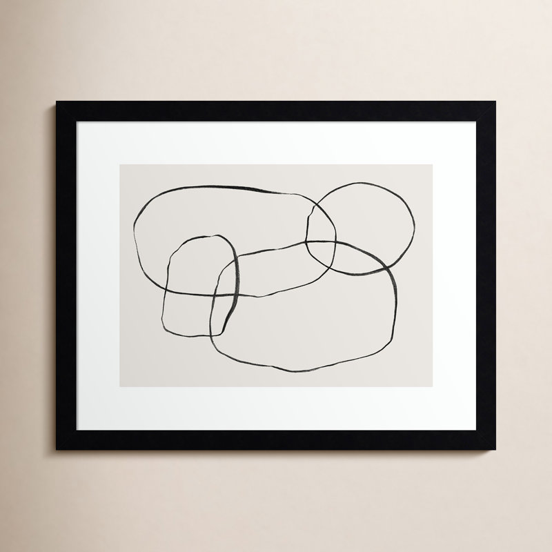 871 Modern Circles par Teju Reval - impression encadrée, H 19 po x l 25 po, Cadre noir