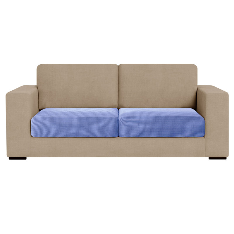 Housse pour causeuse à coussins carrés texturés, Mélange de polyester bleu et mauve