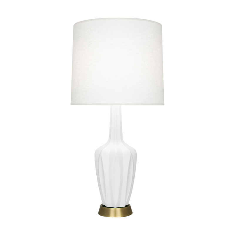 Petite lampe d'appoint Emma, Lis mat lustré, H 30 po x l 6,25 po x P 15 po, Céramique / métal