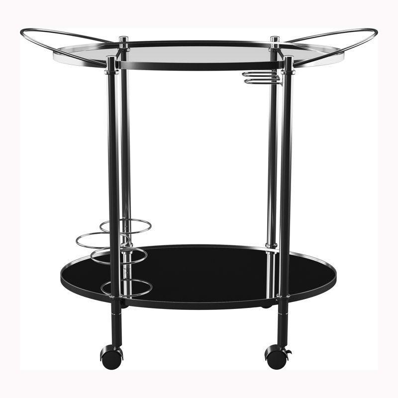 Metal Bar Cart, Chrome 
