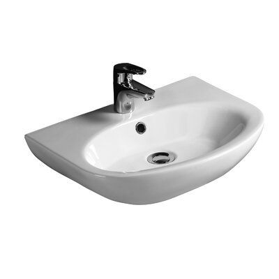 White Vitreous China Oval Wall Mount Bathroom Sink with Overflow -  Barclay, 4-326WH