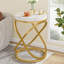 Table de bout ronde avec cadre en métal élégant de 1,96 po pour salon-41311683