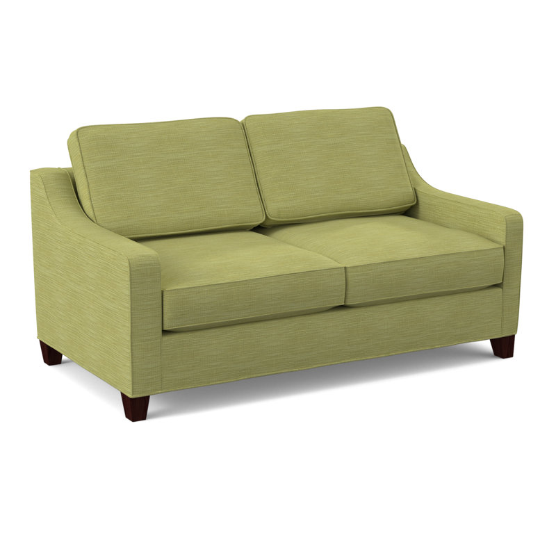 Clark 74" Square Arm Sofa with Reversible Cushions, Empire Mahogany, Fluff Carbon
