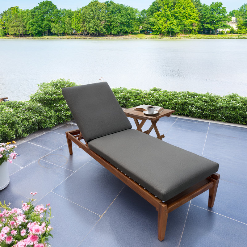Coussin de chaise d'extérieur en tissu 1 pièce Eddie Bauer Sunbrella®, l 23 po x L 75 po, ardoise coulée 