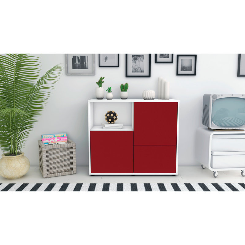 Powhattan 92cm Sideboard, White/Red