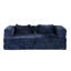 Lit de sol à compression à 2 places bleu foncé, convertible avec structure de forme fixe, tissu chenille, aucun assemblage requis pour les zones de lecture en tissu des dortoirs-1353661944
