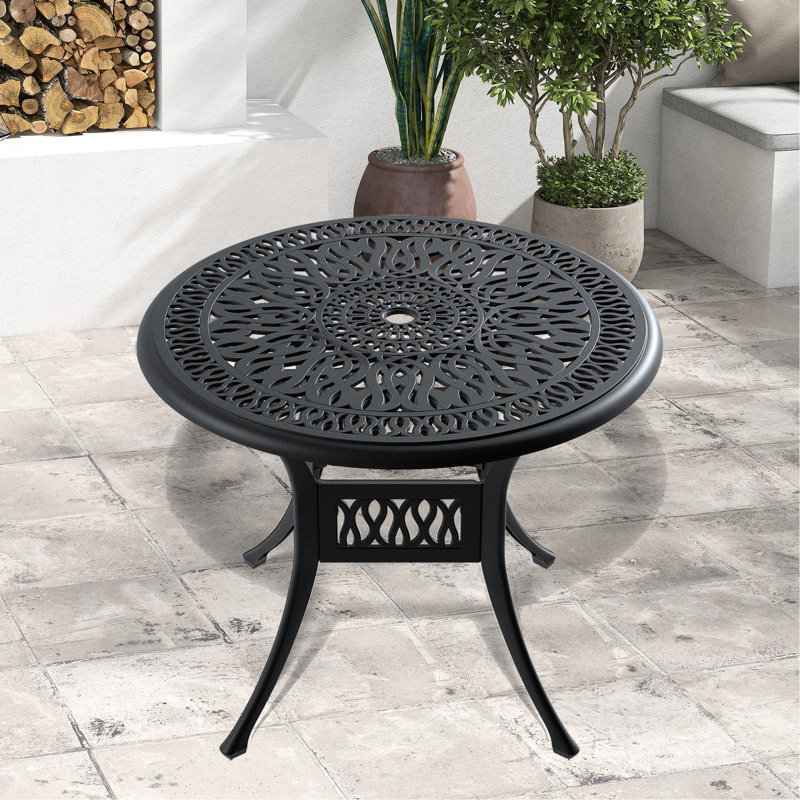Cast Aluminum Patio Table, 35.19" - To Damage, Cozy Atmosphere Dining 35.19-Inch Construction, Charming Outdoor