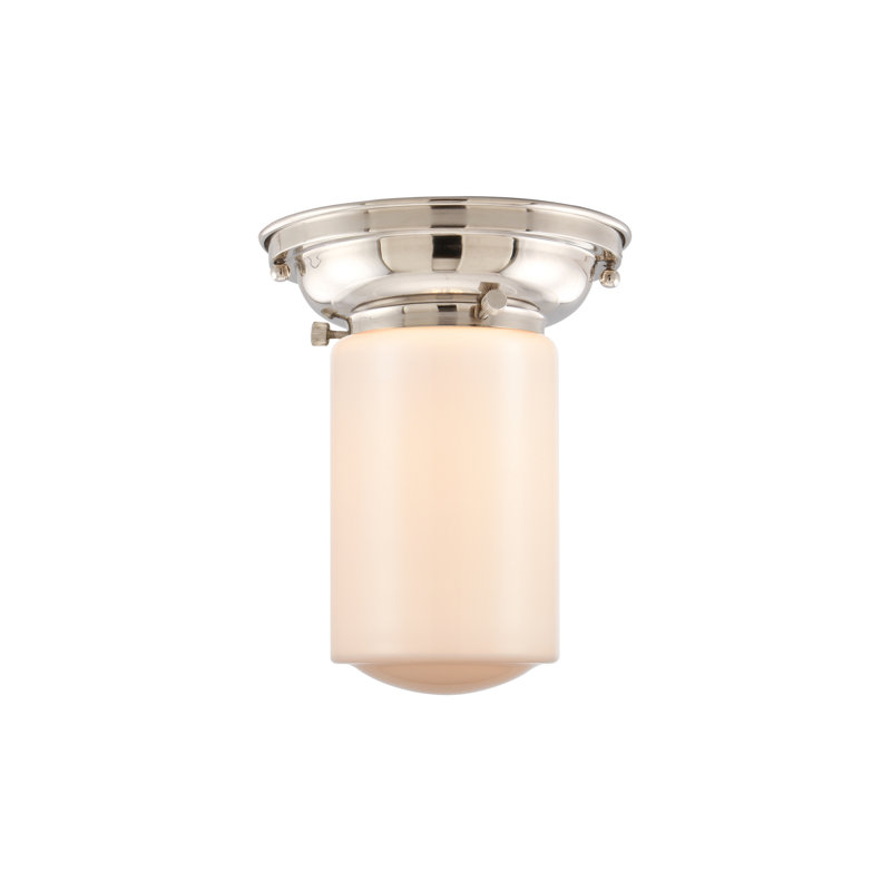Plafonnier encastré 1 lumière 6,25 po Saroyan, Ampoule non incluse, Blanc mat, Nickel poli