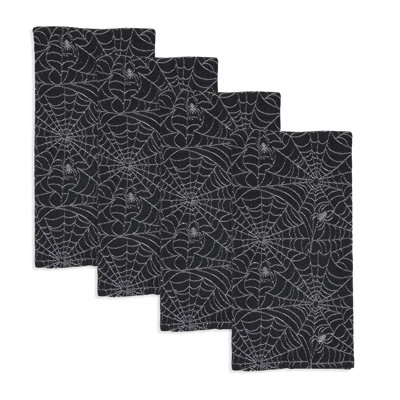 Ensemble de 4 serviettes de cuisine en toile d'araignée recyclée en jacquard recyclé