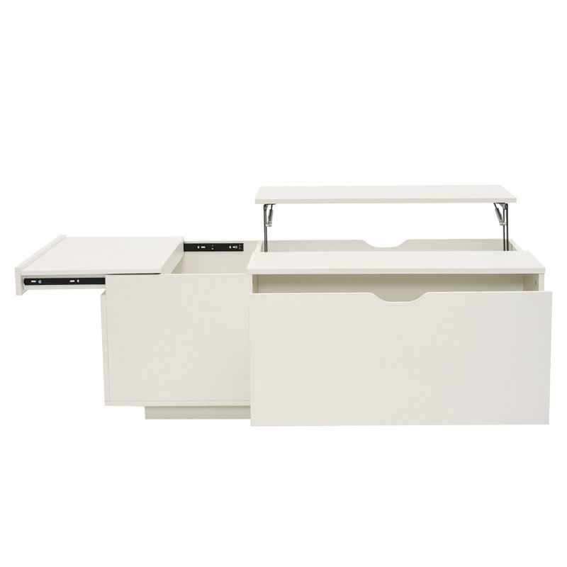Lift Top Block Coffee Table with Storage