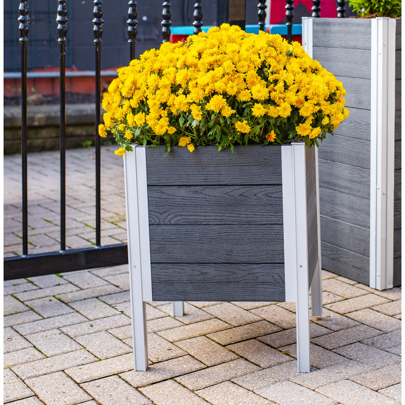 Urbana Vinyl Elevated Planter, Gray