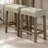 3Pc Dining Set Rubber Wood Table 2 X Dining Stools Tufted Seat