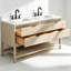 Meuble-lavabo autoportant en bois massif 60 po avec plateau en marbre 60 po-823800409