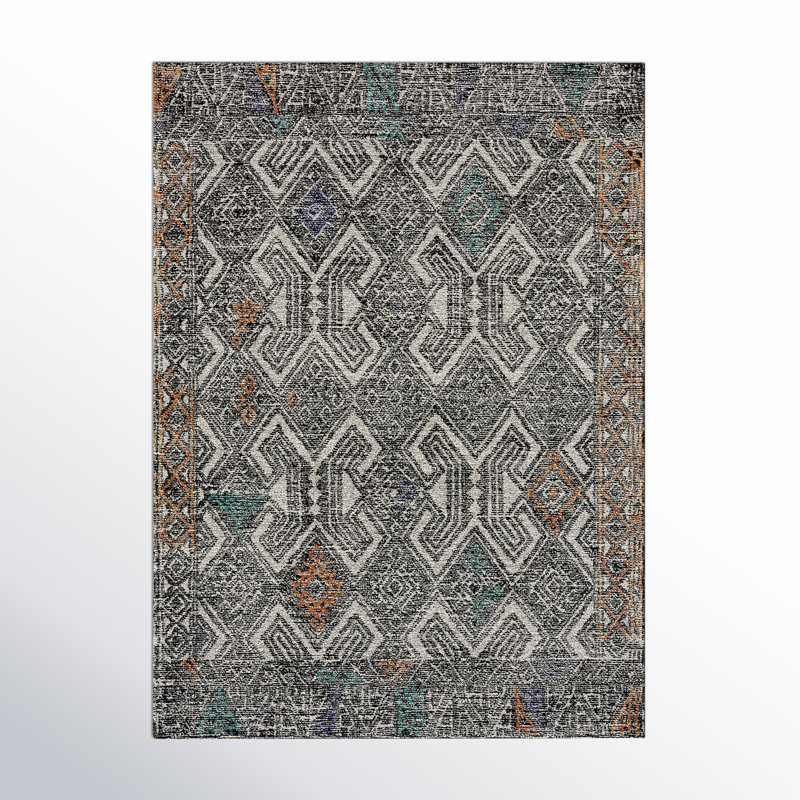 Eliel Hand Tufted Geometric Indoor Rug, Rectangle 8' x 11'