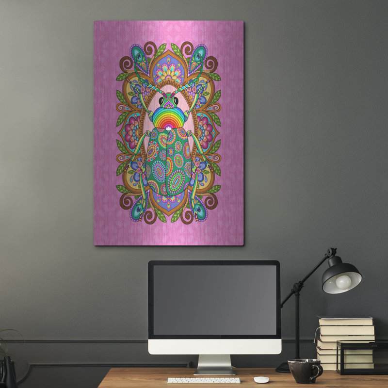 Art mural en métal Lark Manor ™ «The Beetle» par Hello Angel