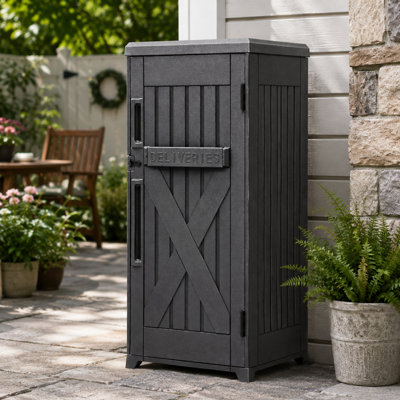 Edrosie Inc 60 Gal Resin Outdoor Storage Organizer Bin Gray
