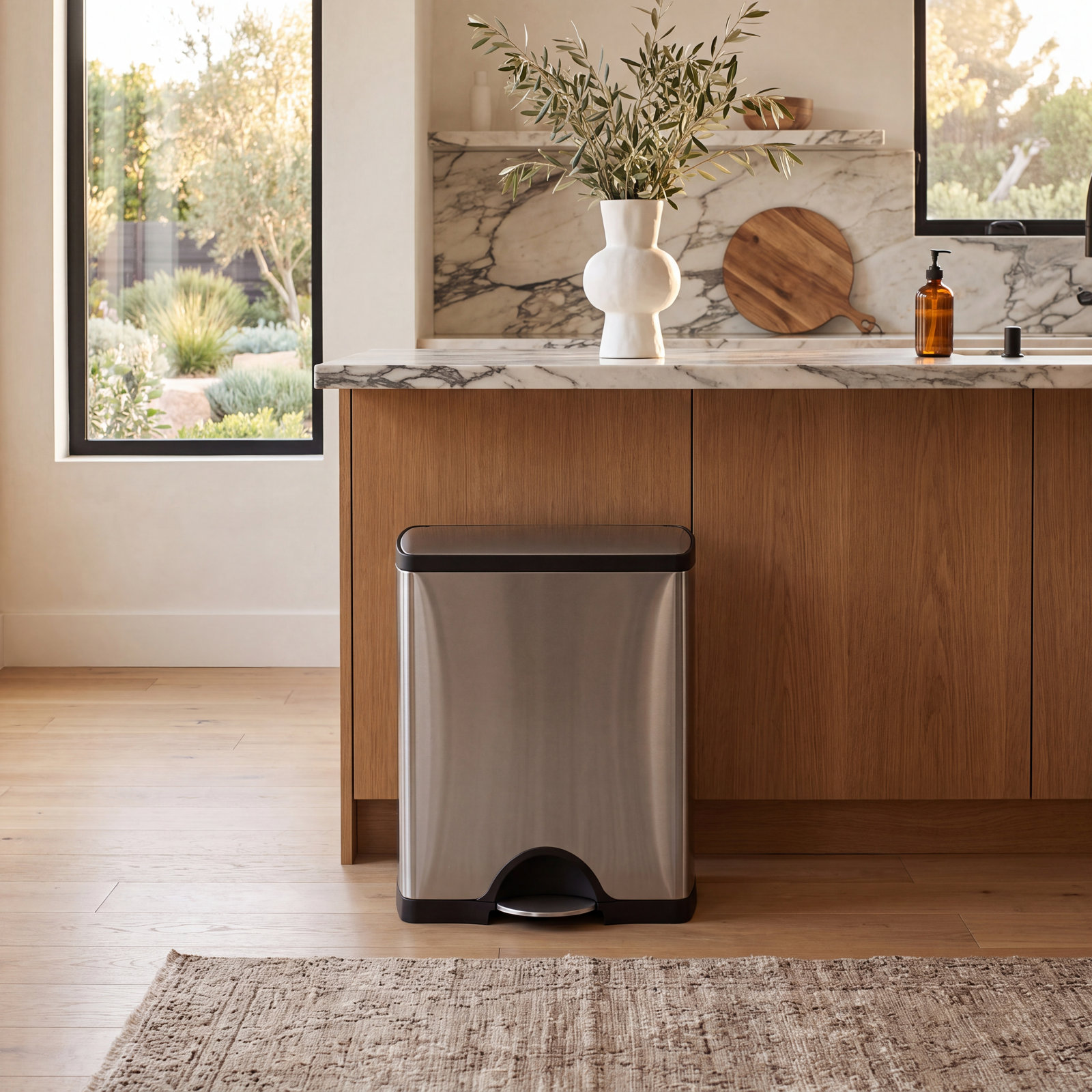 simplehuman 12.15gal Recycling Step-On Can