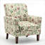 Fauteuil à motifs en mélange de polyester, structure en bois de bouleau massif avec pieds fuselés bruns, chaise d'appoint rembourrée de mousse avec garniture pour le bureau du salon