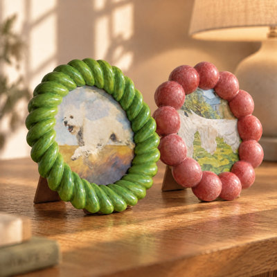 Round Resin Photo Frame Set, Ball & Twisted