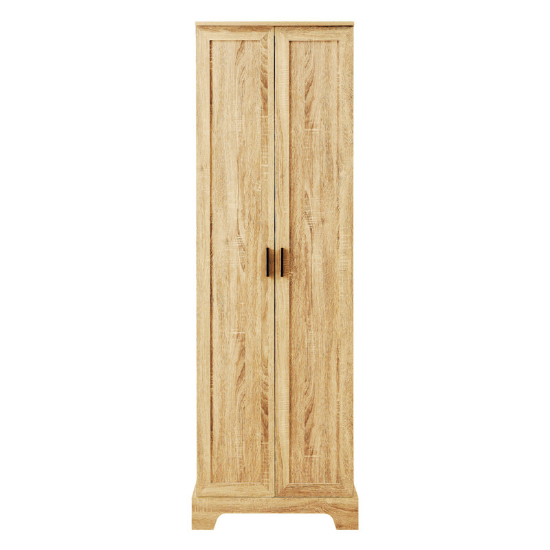 Armoire de rangement avec deux portes pour la salle de bain, Naturel