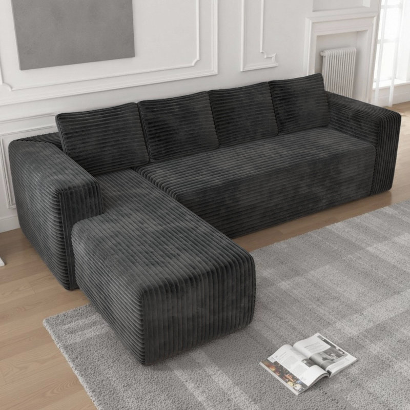 Canapé modulaire en L Plusur Corduroy