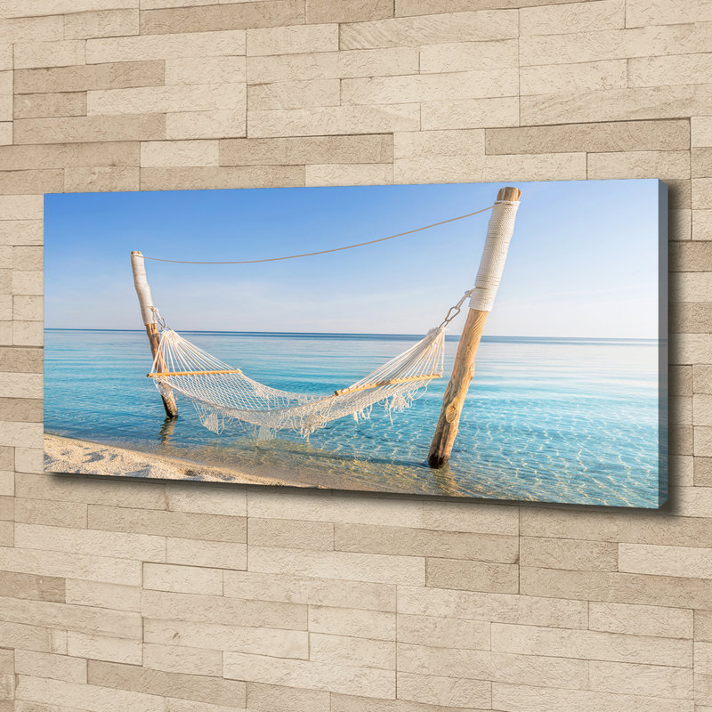 Hammock By The Sea - No Frame Print on Canvas