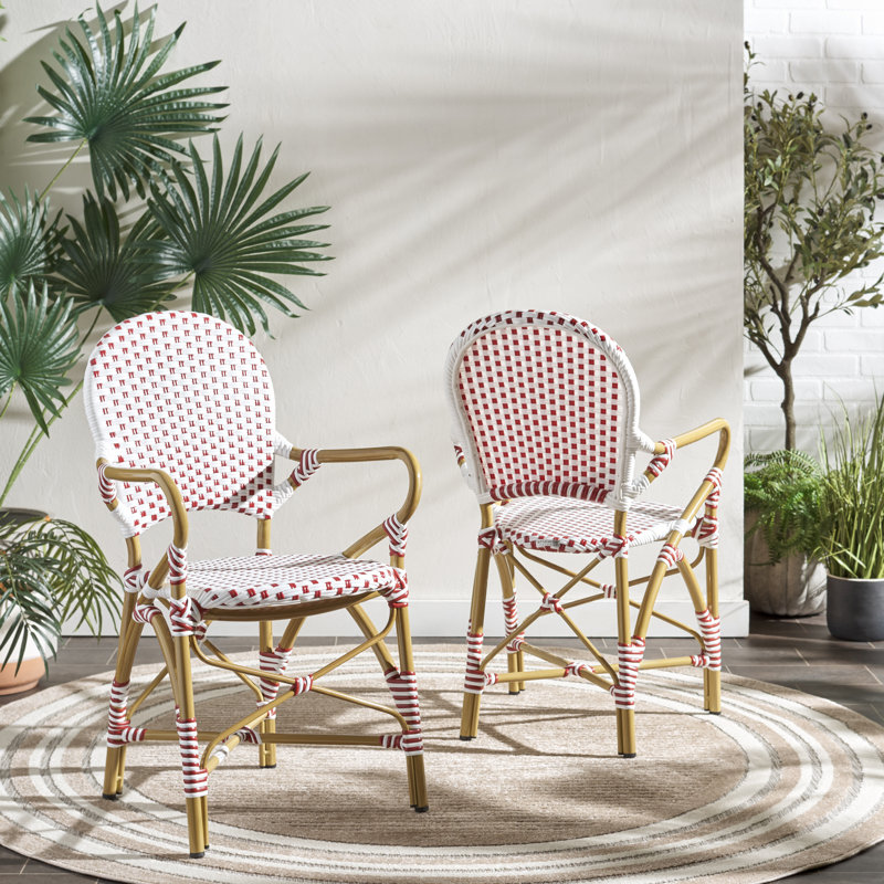 Everarda Outdoor Charlbury Garden Chair, Red/White