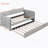 Upholstered Daybed Sofa Bed Twin Size With Trundle Bed And Wood Slat ,Gray