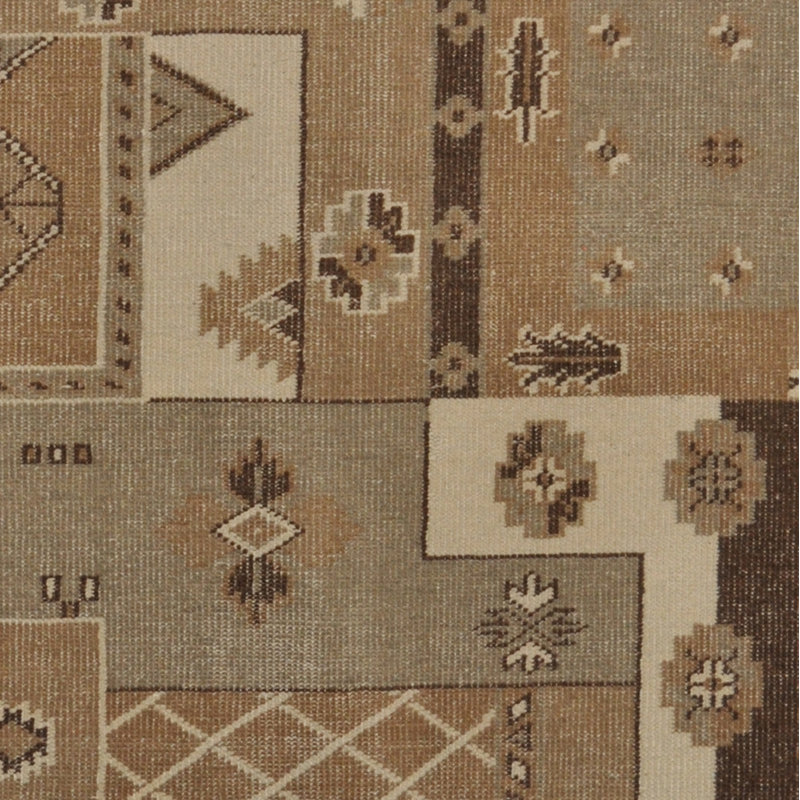 Tapis unique marocain en laine noué à la main brun de 5 pi 1 po x 7 pi 8 po Lues