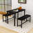 Compact 3-Piece Dining Table Set for 4 – Stowable Benches for Small Spaces-945669879