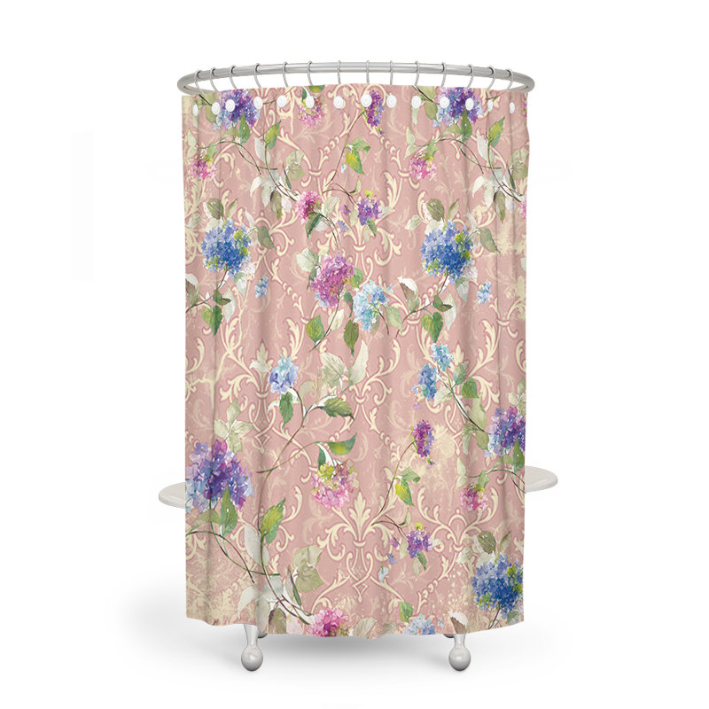 Rideau de douche simple à motif floral Winefred, H 83 po x l 70 po