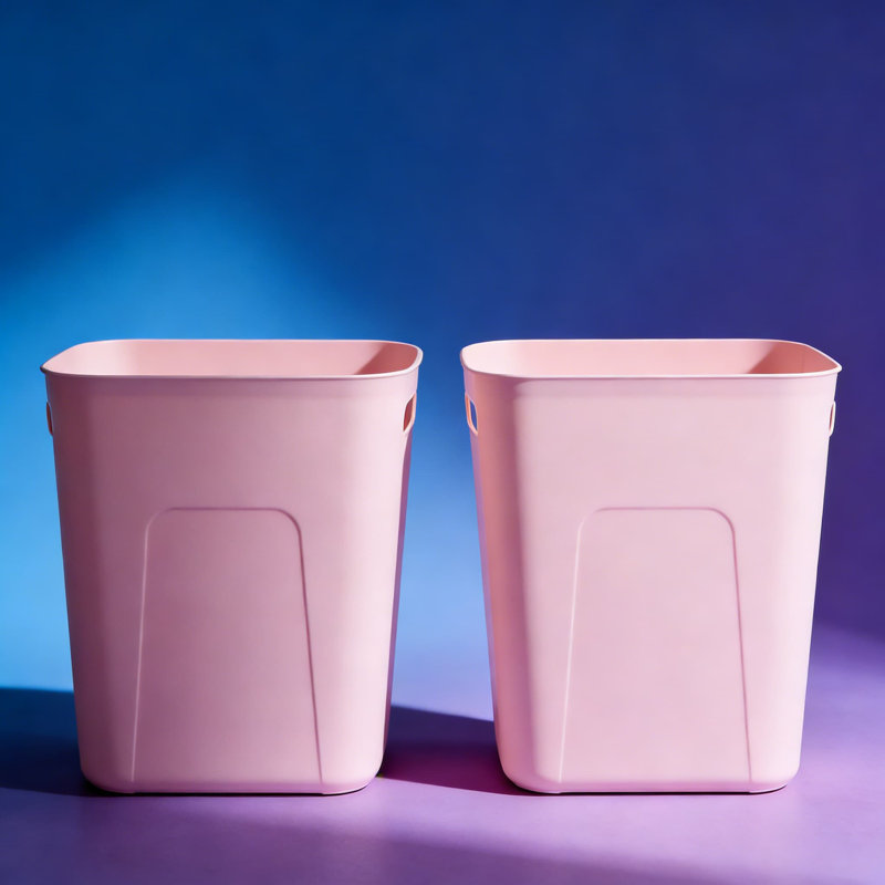 Petite poubelle rectangulaire, poubelle en plastique 3,5 gallons pour salle de bain, cuisine, bureau, salle de lavage et dortoir - paquet de 2