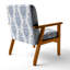 Fauteuil d'appoint rembourré à motif damassé bleu-562641538