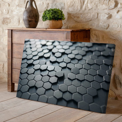 Canvas A Close Up View Of A Textured Surface Featuring A Wall Art Repeating Pattern Of Hexagonal Shapes Each With Subtle Variations In Canvas Wall Art