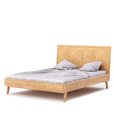 Lit en bois avec tête de lit