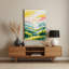 Aquarelle paysage 83, art mural en métal beige-514618690