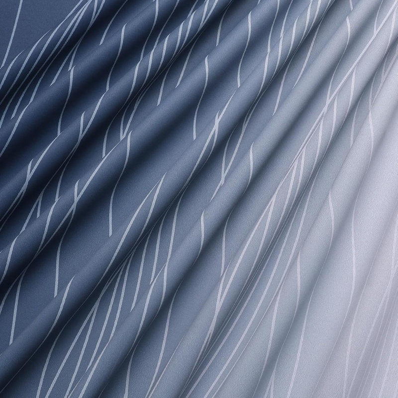 Blackout Curtain Pair, Navy Blue/Greyish White