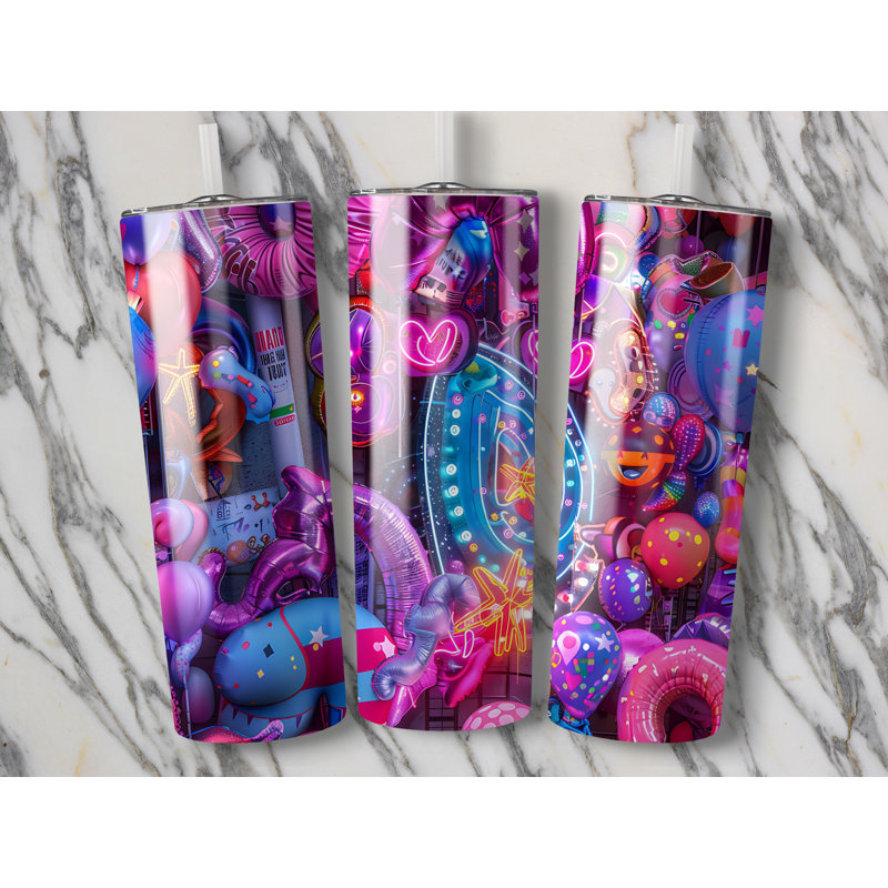 Choose Handmade Tumblers 591ml Vacuum Insulated Stainless Steel (18/8) Travel Tumbler with Straw