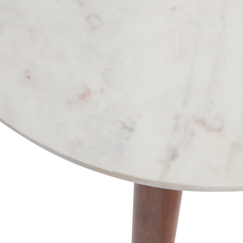 Othinkar Marble Top End Table, Brown, White